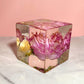 Square 8"x 8" 3D Floral Resin Wedding Bouquet Preservation Modern Fried Flowers Square Save Your Gift Keepsake - flofloflowery