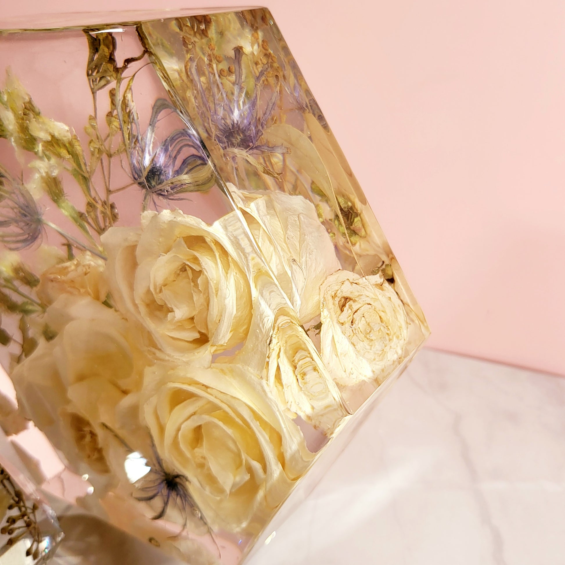 8" Hexagon 3D Resin Wedding Bouquet Preservation Your Wedding Flowers Forever Keepsake Gift - flofloflowery