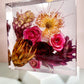 8"x 8" 3D Floral Resin Cube Wedding Bouquet Preservation Modern Fried Flowers Square Save Your Gift Keepsake - flofloflowery