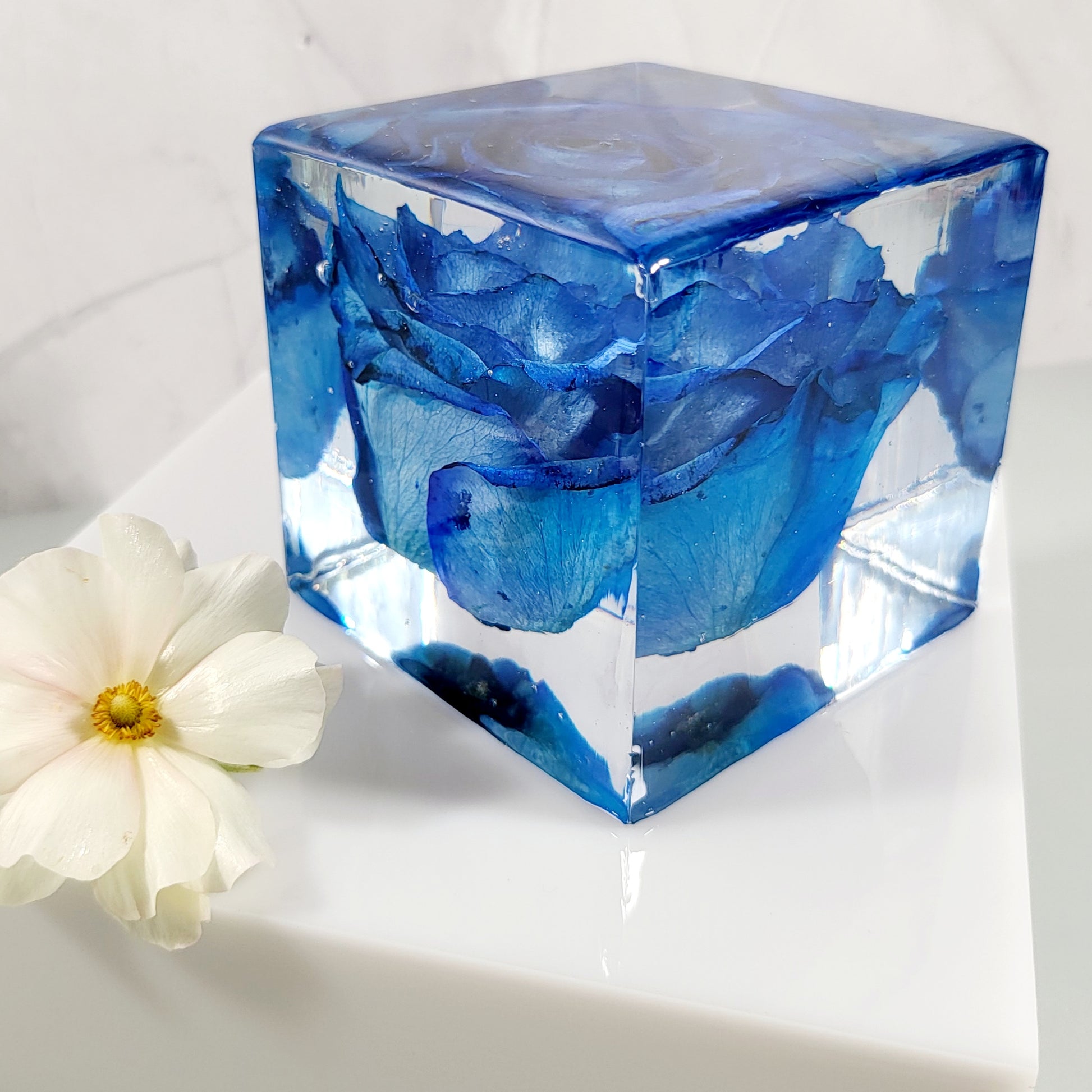 10"x10" Modern Resin Tropical Wedding Bouquet Preservation Save Your Wedding Flowers Forever Gift Keepsake - flofloflowery