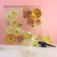 Elegant 8"x 8" 3D Floral Resin Cube Wedding Bouquet Preservation Modern Fried Flowers Square Save Your Gift Keepsake - flofloflowery