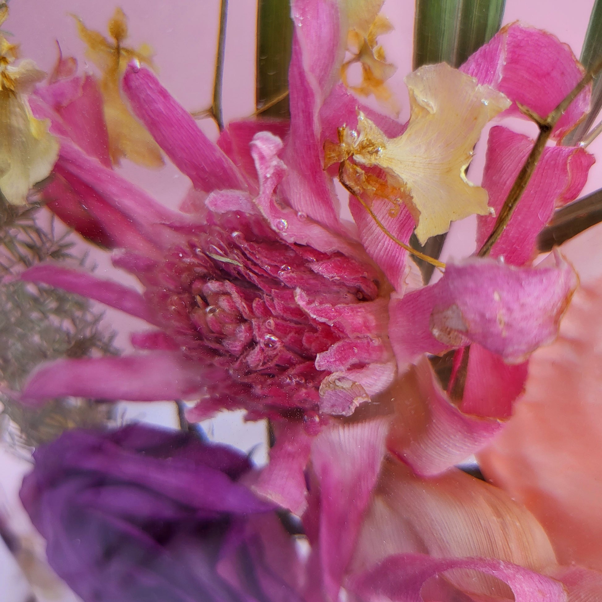 10"x10" Modern Resin Tropical Wedding Bouquet Preservation Save Your Wedding Flowers Forever Gift Keepsake - flofloflowery