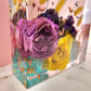 Modern 8"x 8" Square 3D Floral Resin Wedding Bouquet Preservation Modern Fried Flowers Square Save Your Gift Keepsake - flofloflowery