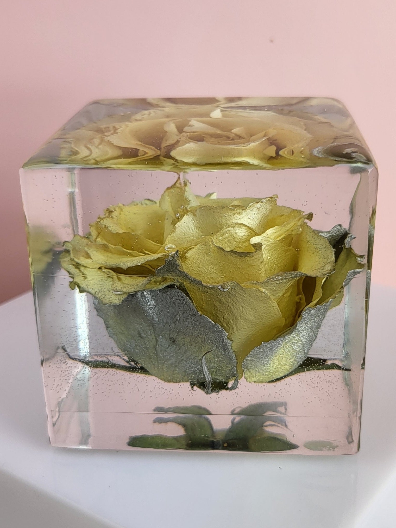 Wedding Flower Preservation Resin Cube 3" x 3" x 3" Add-on Item - flofloflowery