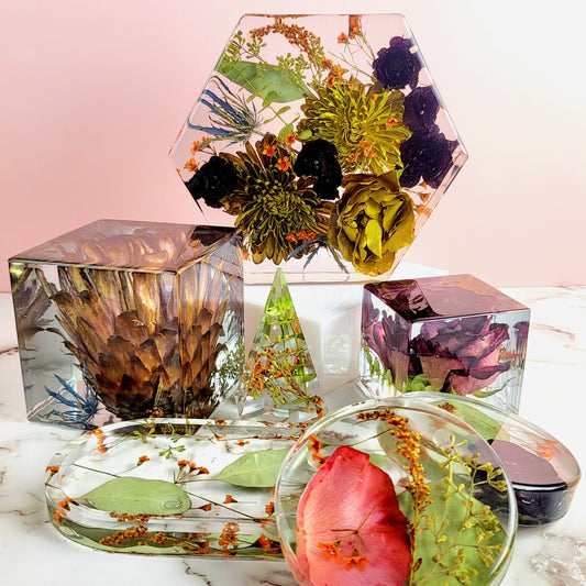 Resin Wedding Bouquet Preservation Large Collection 9" Hexagon Your Wedding Flowers Forever Keepsake Gift - flofloflowery