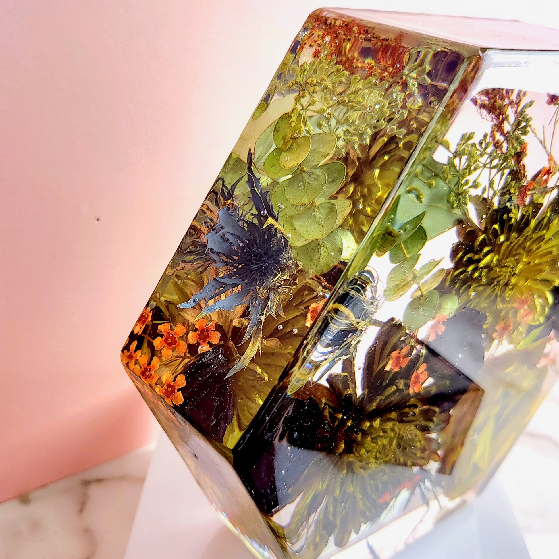 Resin Wedding Bouquet Preservation Large Collection 9" Hexagon Your Wedding Flowers Forever Keepsake Gift - flofloflowery