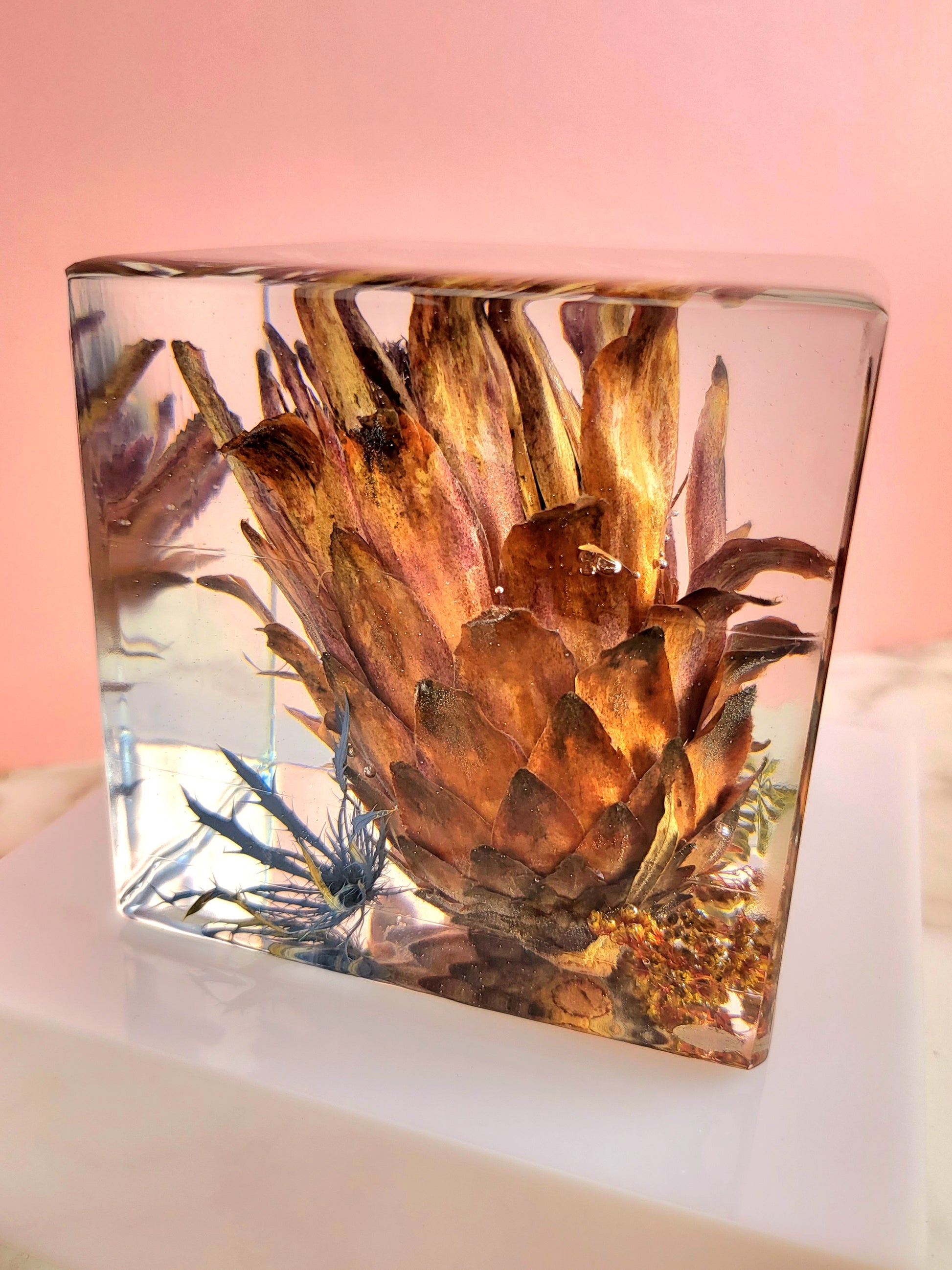 Wedding Flower Preservation Resin Cube 4" x 4" x 4" Add-on Item - flofloflowery