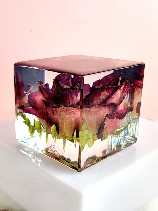 Wedding Flower Preservation Resin Cube 3" x 3" x 3" Add-on Item - flofloflowery