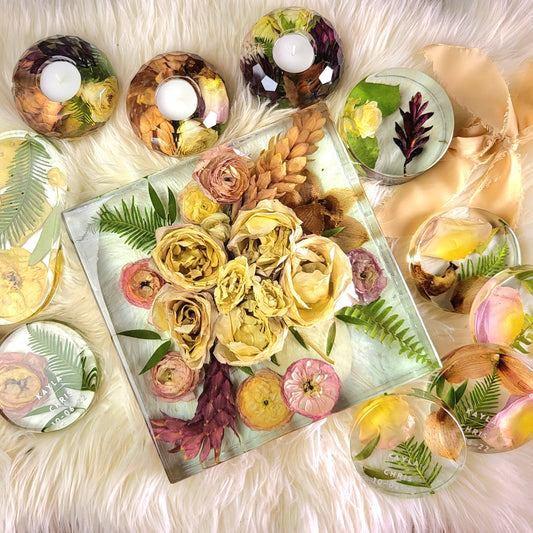Large Collection 10"x10" 3D Resin Wedding Bouquet Preservation Save Your Wedding Flowers Forever Gift Keepsake - flofloflowery
