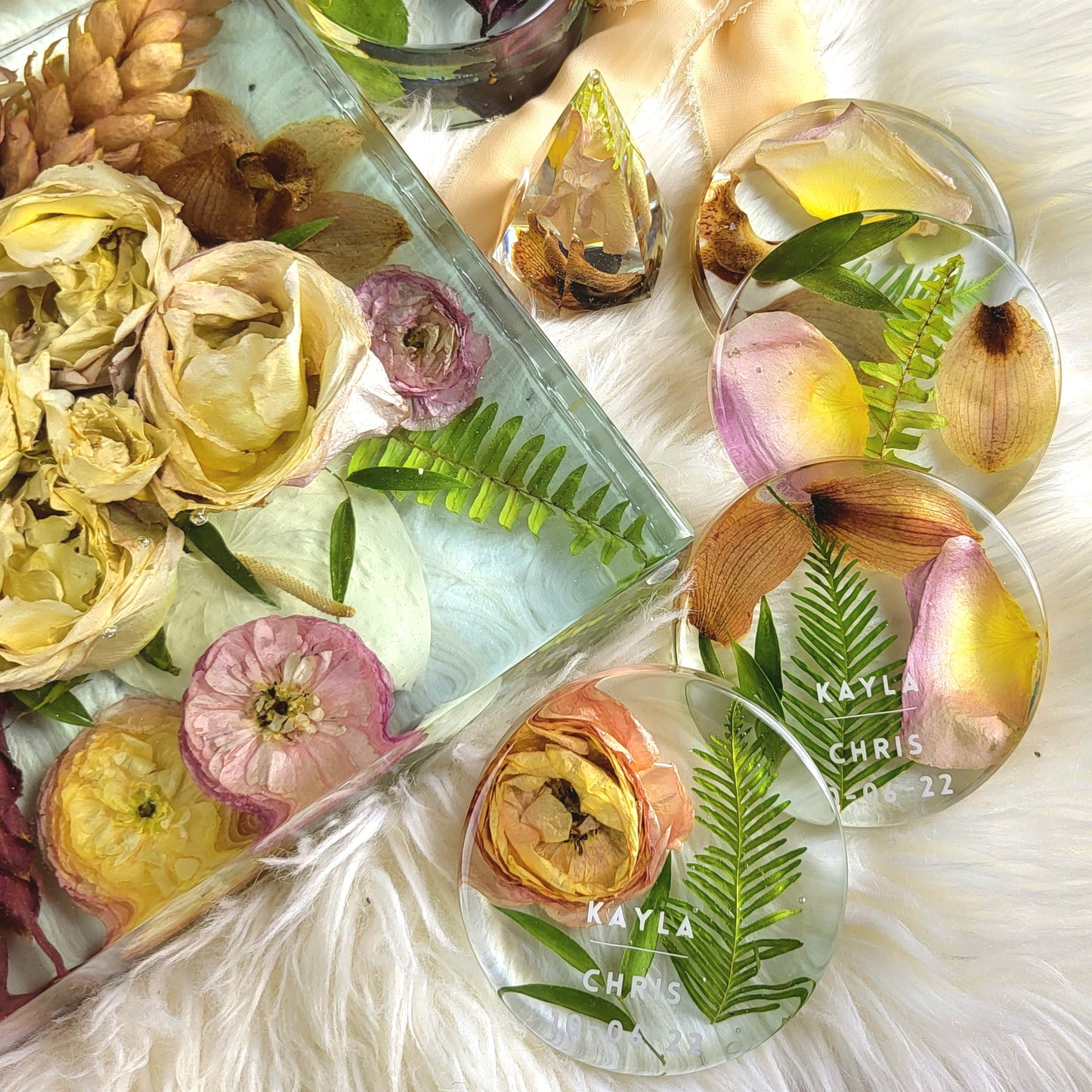 Large Collection 10"x10" 3D Resin Wedding Bouquet Preservation Save Your Wedding Flowers Forever Gift Keepsake - flofloflowery