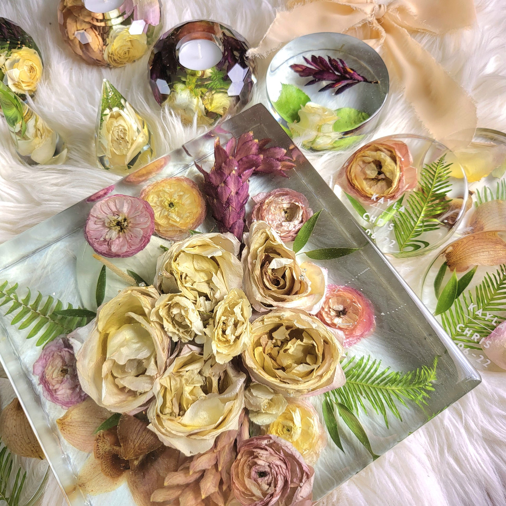 Large Collection 10"x10" 3D Resin Wedding Bouquet Preservation Save Your Wedding Flowers Forever Gift Keepsake - flofloflowery