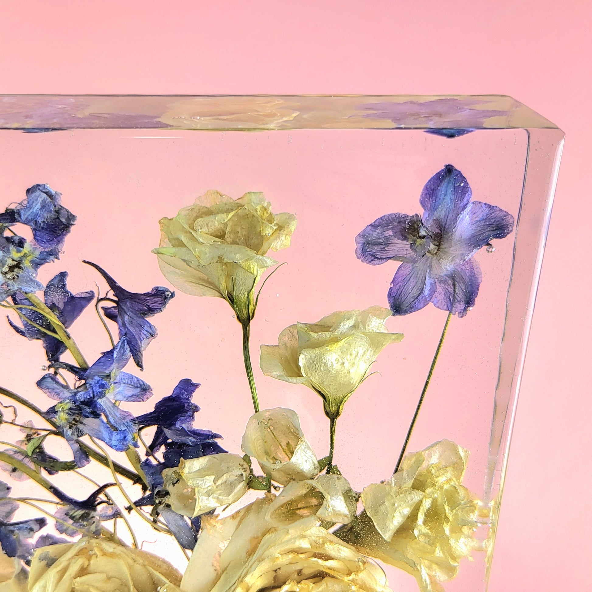 Previously Dried Flowers 9 x 12 Large Rectangle 3D Resin Wedding