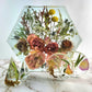 12" Hexagon 3D Resin Wedding Bouquet Preservation Floral Gift Keepsake Save Your Wedding Flowers Forever - flofloflowery