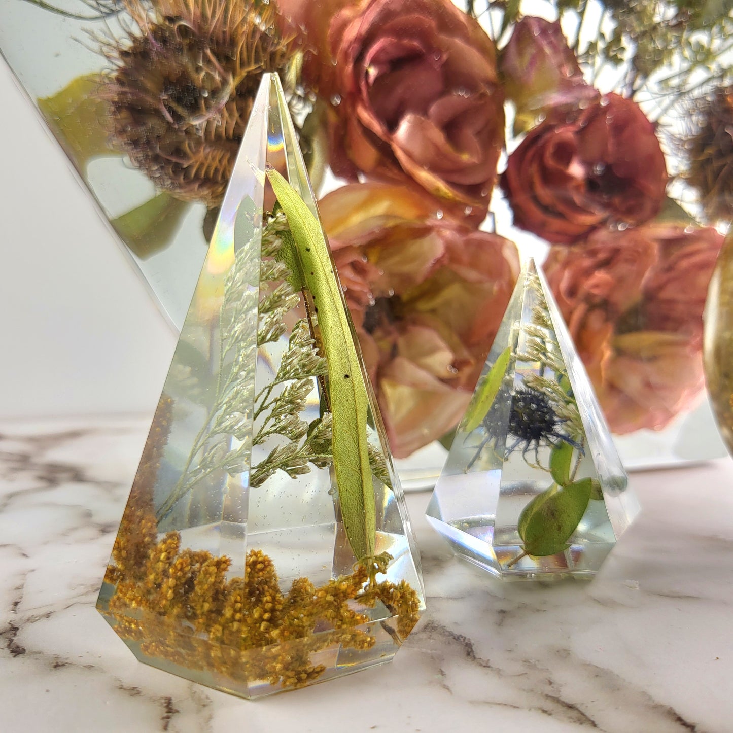 12" Hexagon 3D Resin Wedding Bouquet Preservation Floral Gift Keepsake Save Your Wedding Flowers Forever - flofloflowery