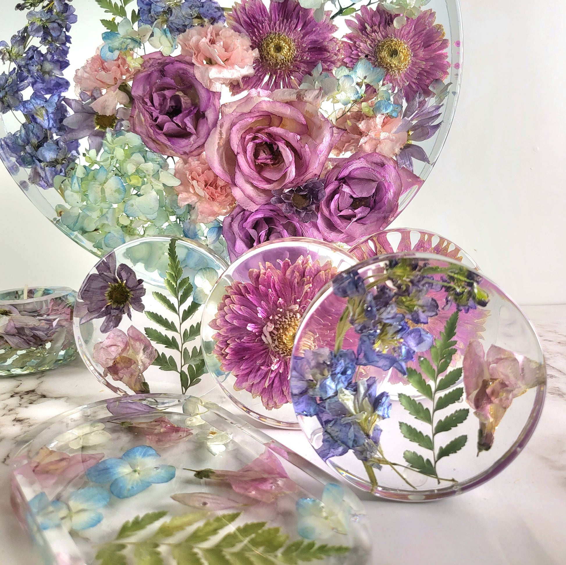 14" Round 3D Resin Wedding Bouquet Preservation Keepsake Gift Save Your Wedding Flowers Forever - flofloflowery