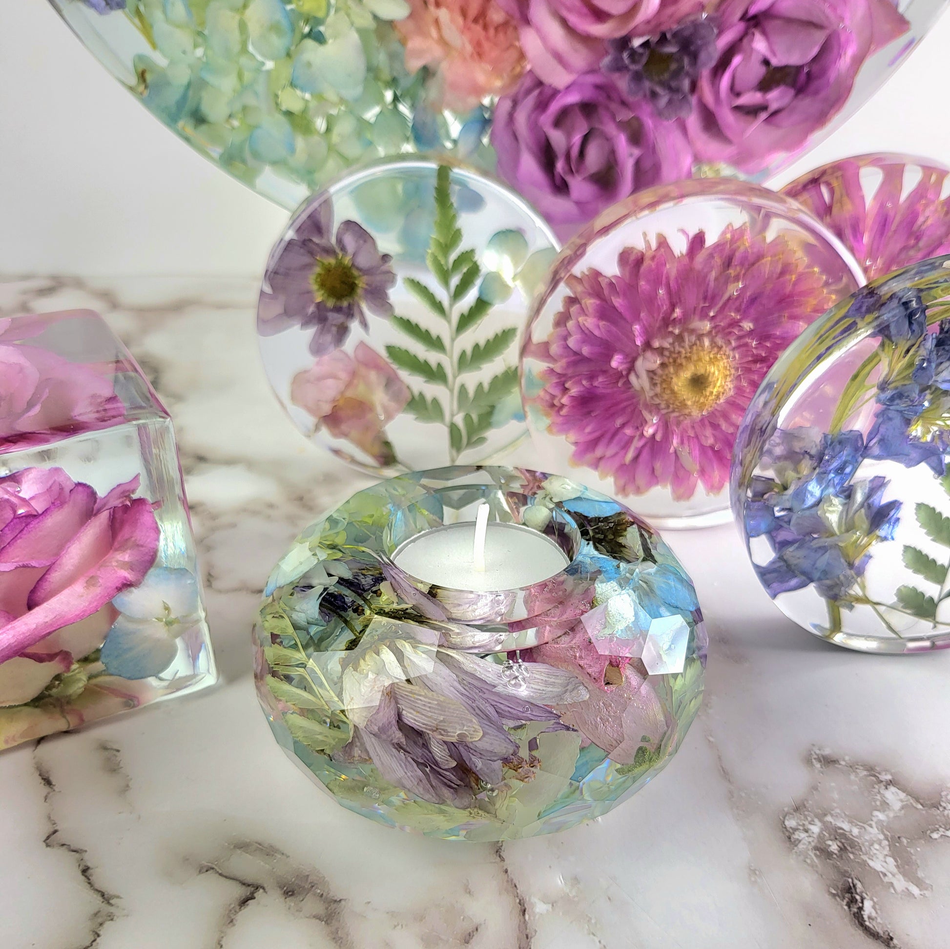 14" Round 3D Resin Wedding Bouquet Preservation Keepsake Gift Save Your Wedding Flowers Forever - flofloflowery