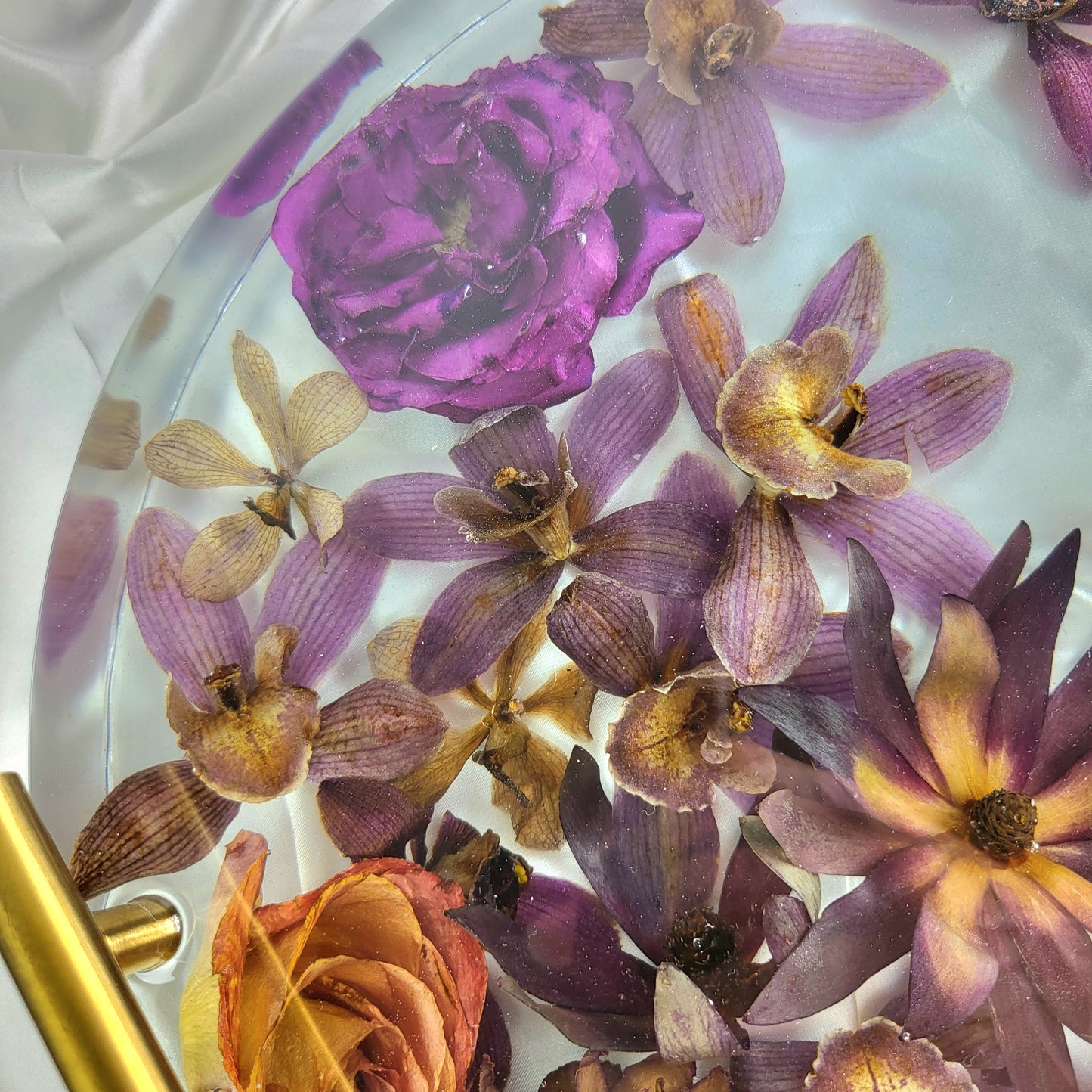 14" Tray Round 3D Resin Wedding Bouquet Preservation Keepsake Gift Save Your Wedding Flowers Forever - flofloflowery