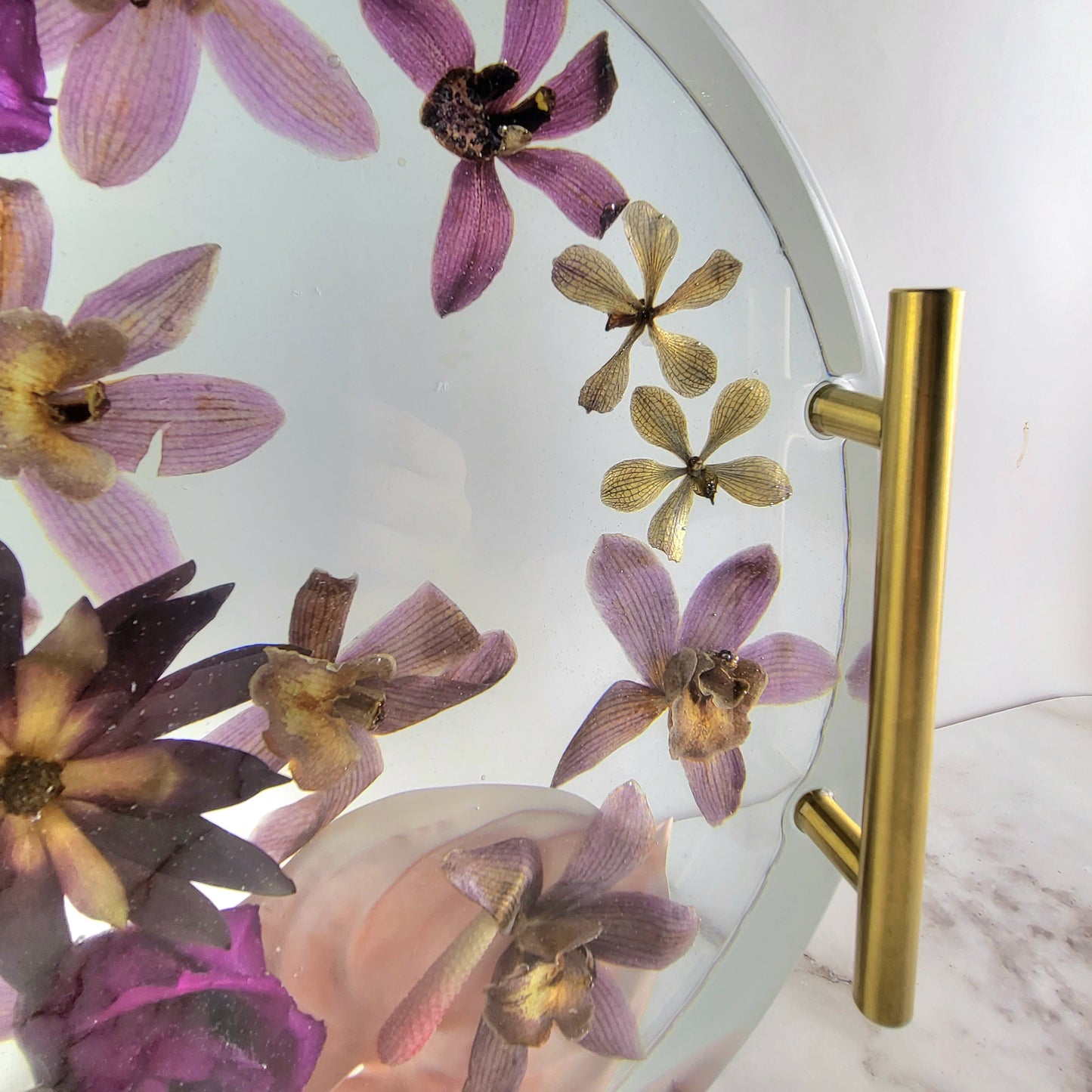 14" Tray Round 3D Resin Wedding Bouquet Preservation Keepsake Gift Save Your Wedding Flowers Forever - flofloflowery