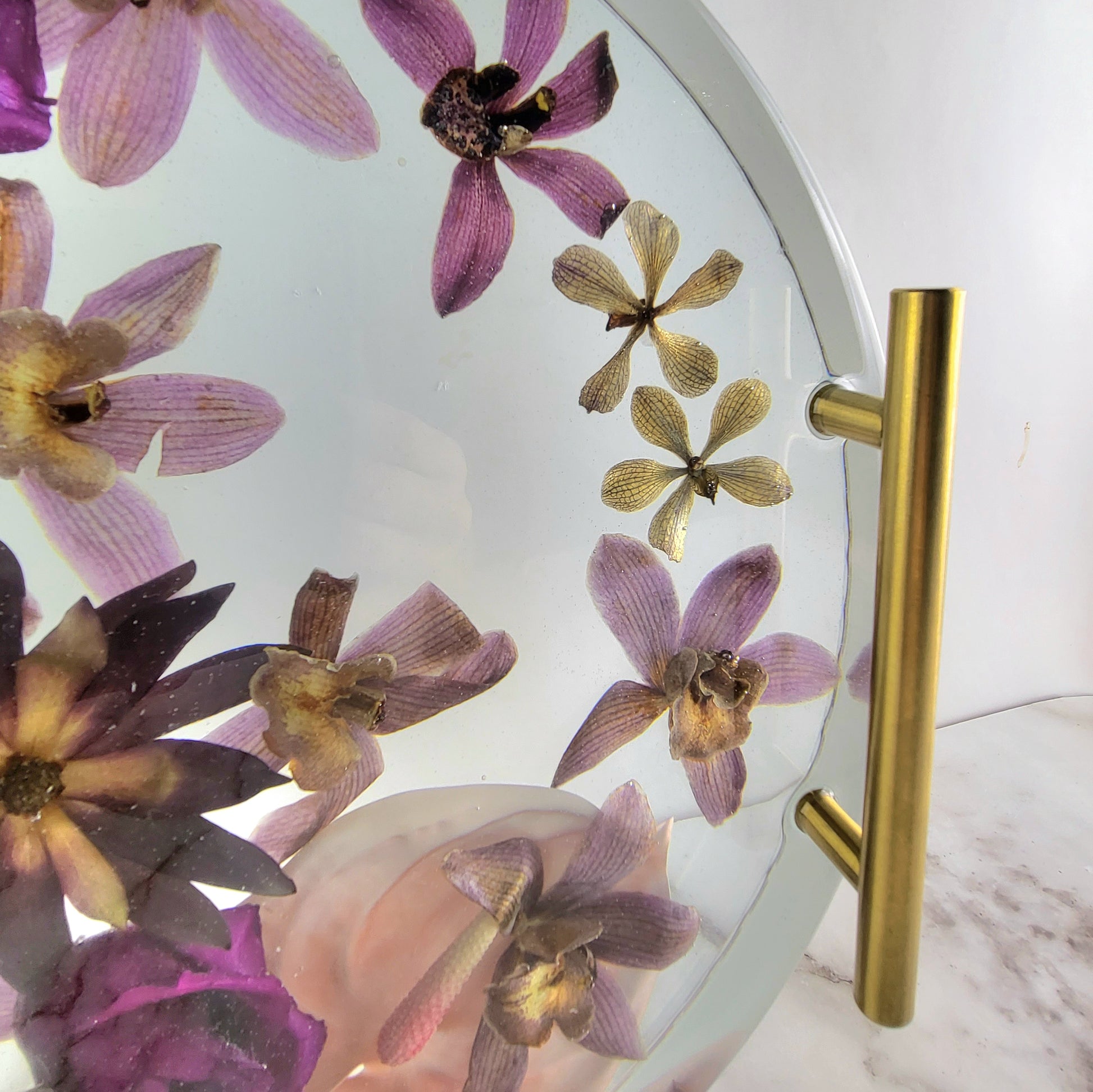 14" Tray Round 3D Resin Wedding Bouquet Preservation Keepsake Gift Save Your Wedding Flowers Forever - flofloflowery