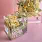 8"x 8" Pre-Dried Flowers 3D Floral Resin Cube Wedding Bouquet Preservation Modern Fried Flowers Square Save Your Gift Keepsake - flofloflowery