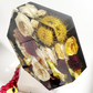 Large 12" Hexagon 3D Resin Wedding Bouquet Preservation Floral Gift Keepsake Save Your Wedding Flowers Forever - flofloflowery